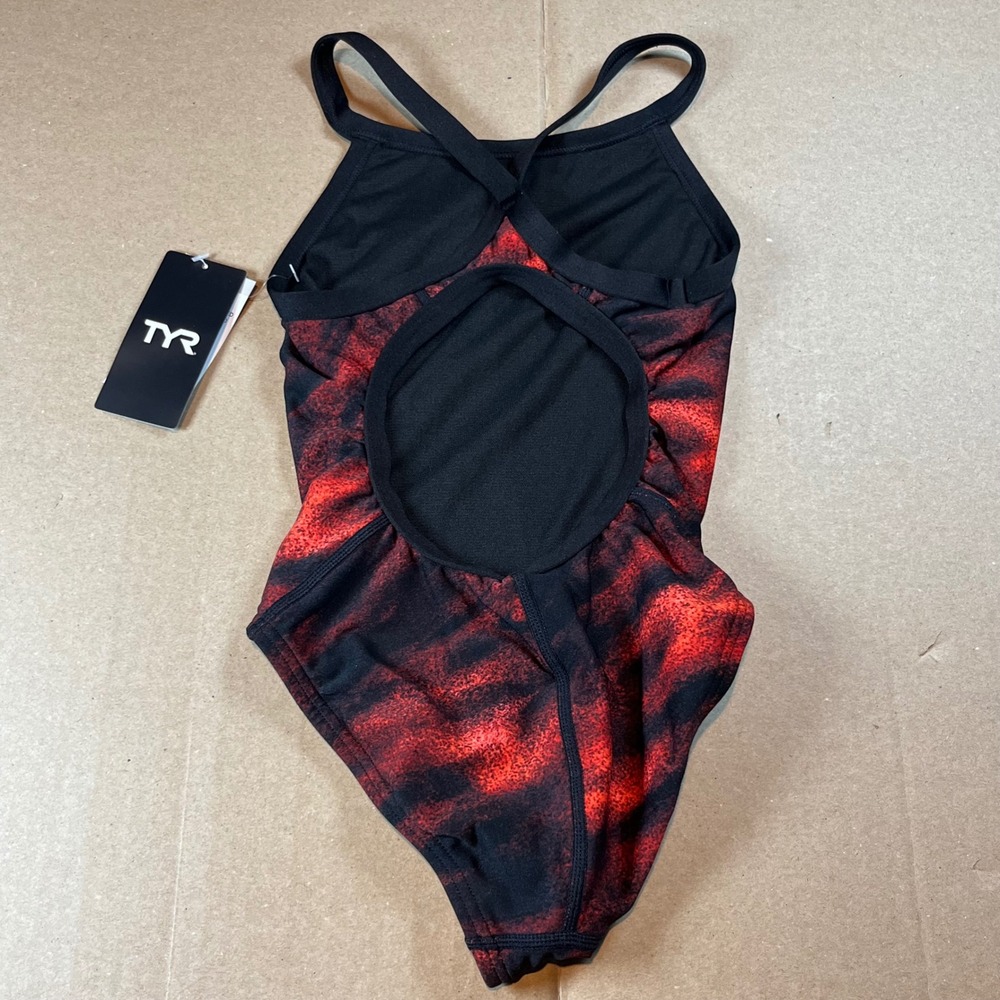 TYR Durafast Elite Diamondfit Soren Swimsuit Red Black DSOR7Y Size 22 NWT - Picture 4 of 4